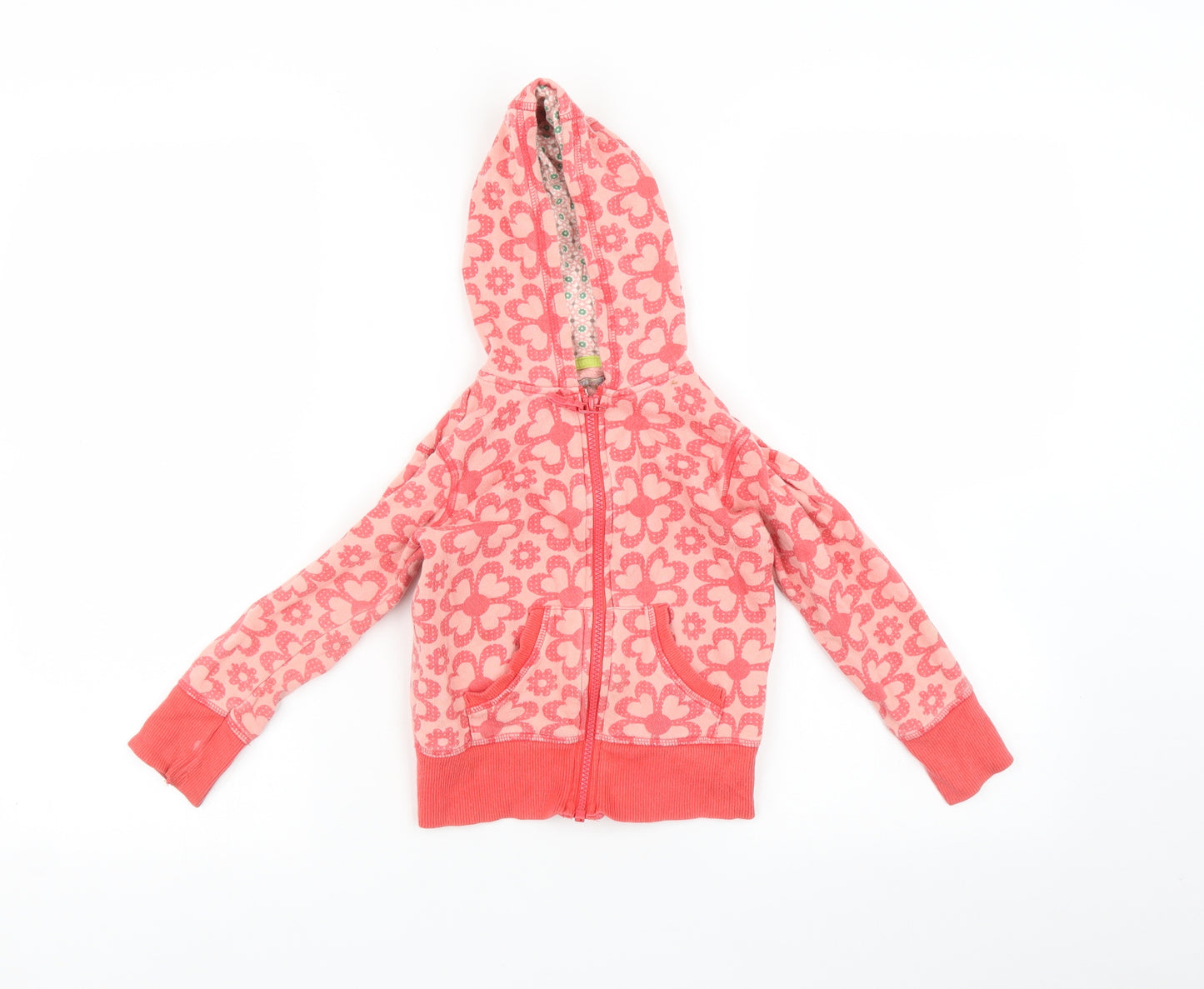 Marks and Spencer Girls Pink Floral  Full Zip Hoodie Size 3-4 Years