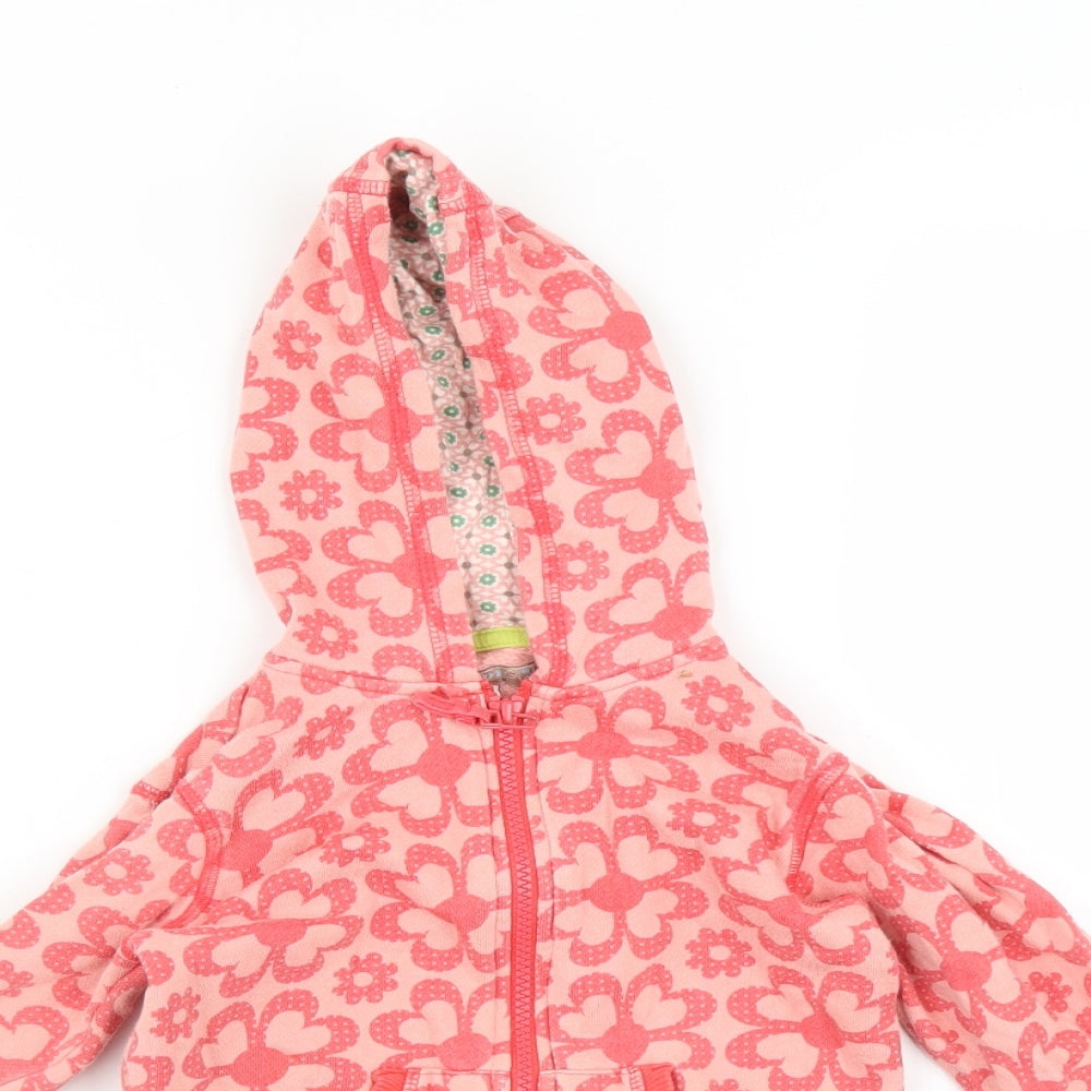Marks and Spencer Girls Pink Floral  Full Zip Hoodie Size 3-4 Years