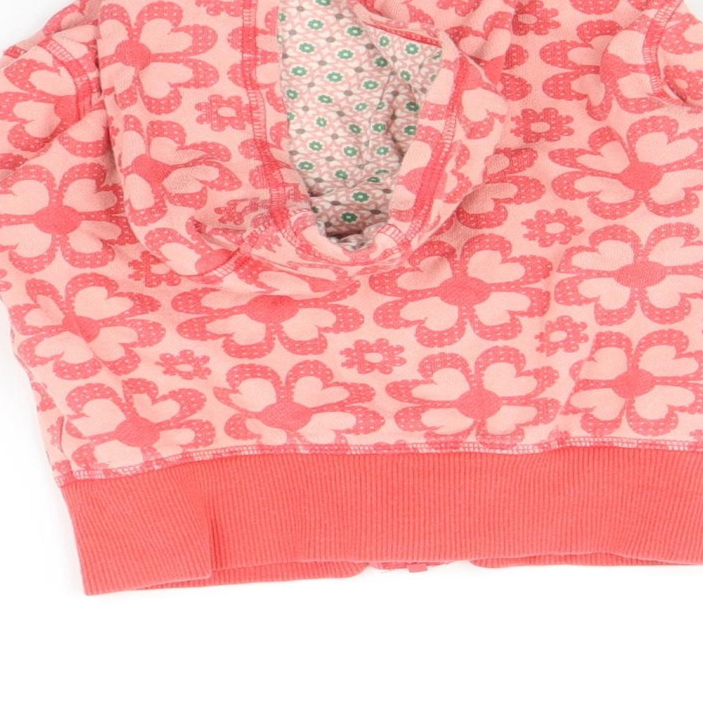 Marks and Spencer Girls Pink Floral  Full Zip Hoodie Size 3-4 Years