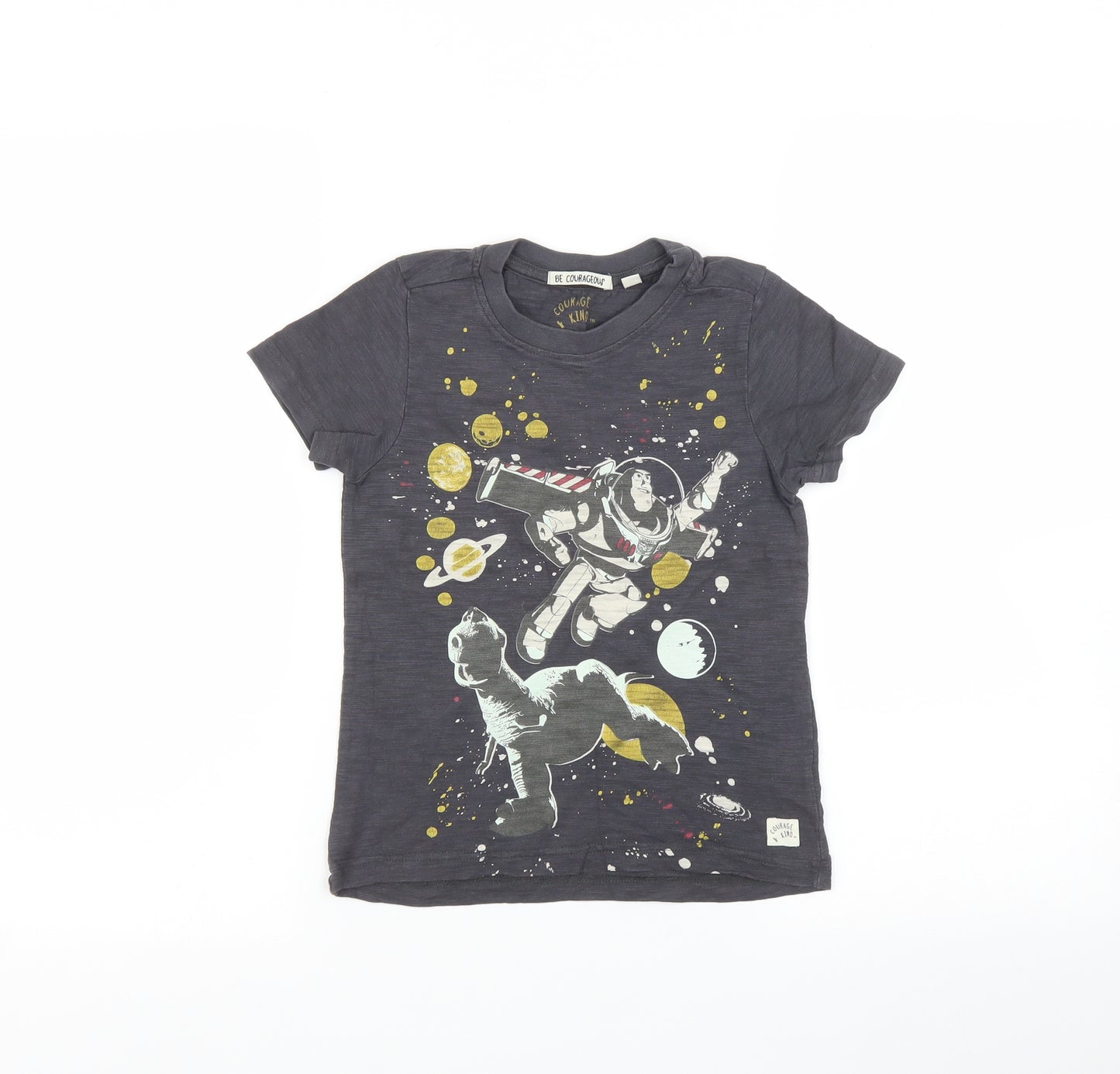 Be courageous Boys Grey   Basic T-Shirt Size 5-6 Years  - Toy story