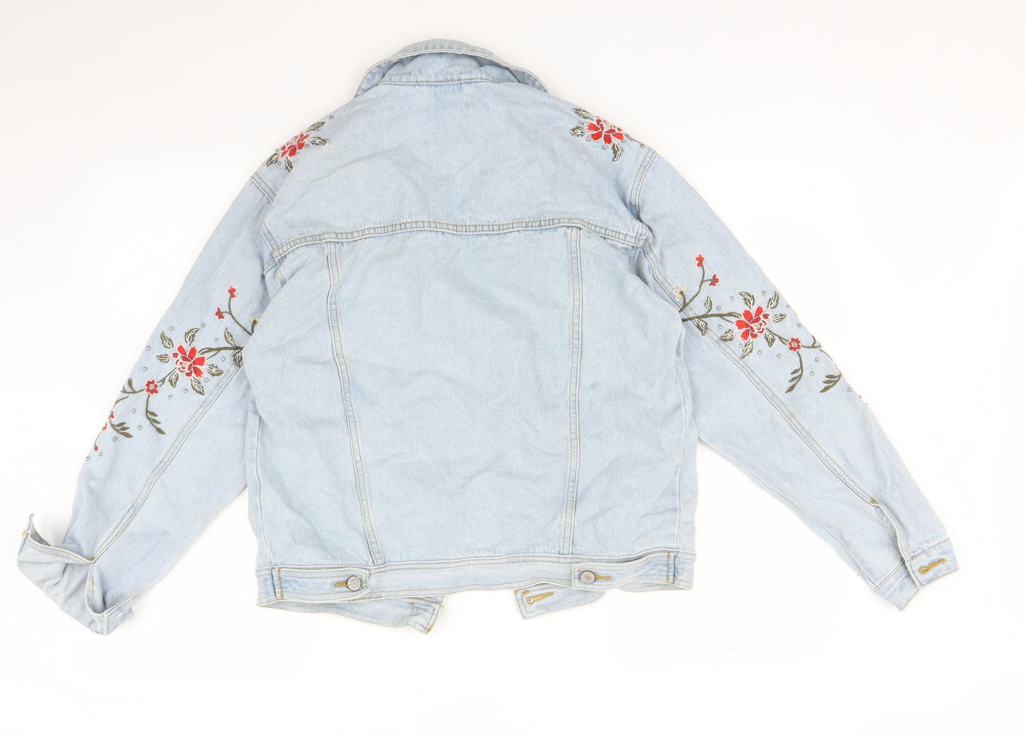 Primark Womens Blue Floral  Jacket  Size 12  - Distressed
