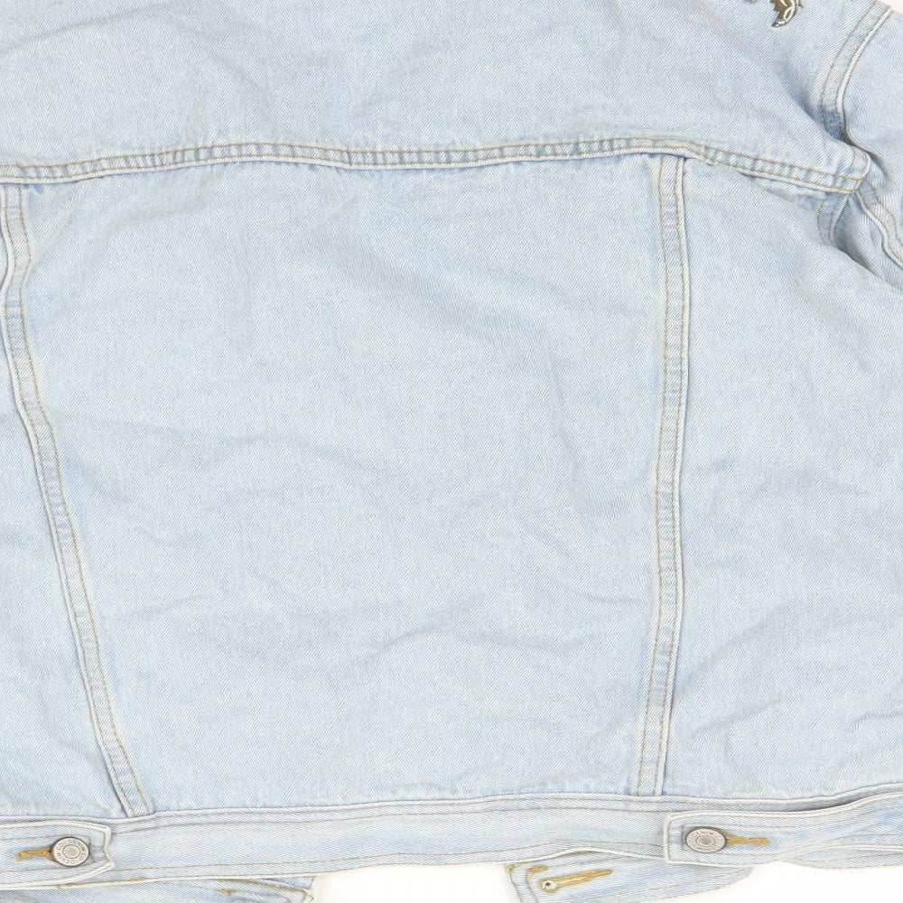 Primark Womens Blue Floral  Jacket  Size 12  - Distressed