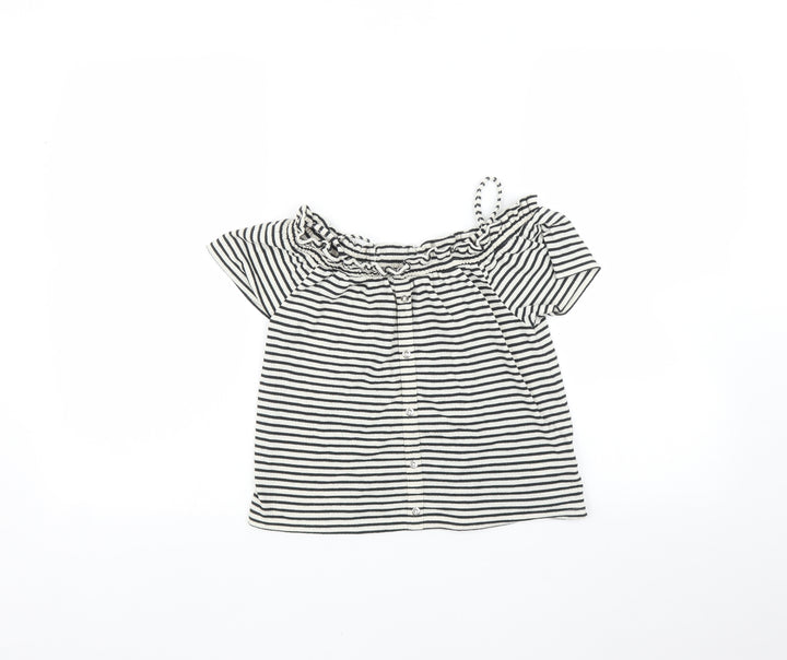 NEXT Girls Multicoloured Striped  Basic T-Shirt Size 9 Years