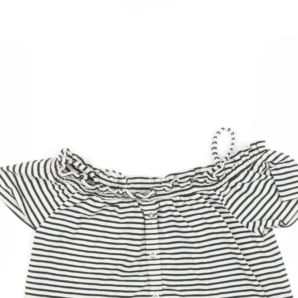 NEXT Girls Multicoloured Striped  Basic T-Shirt Size 9 Years