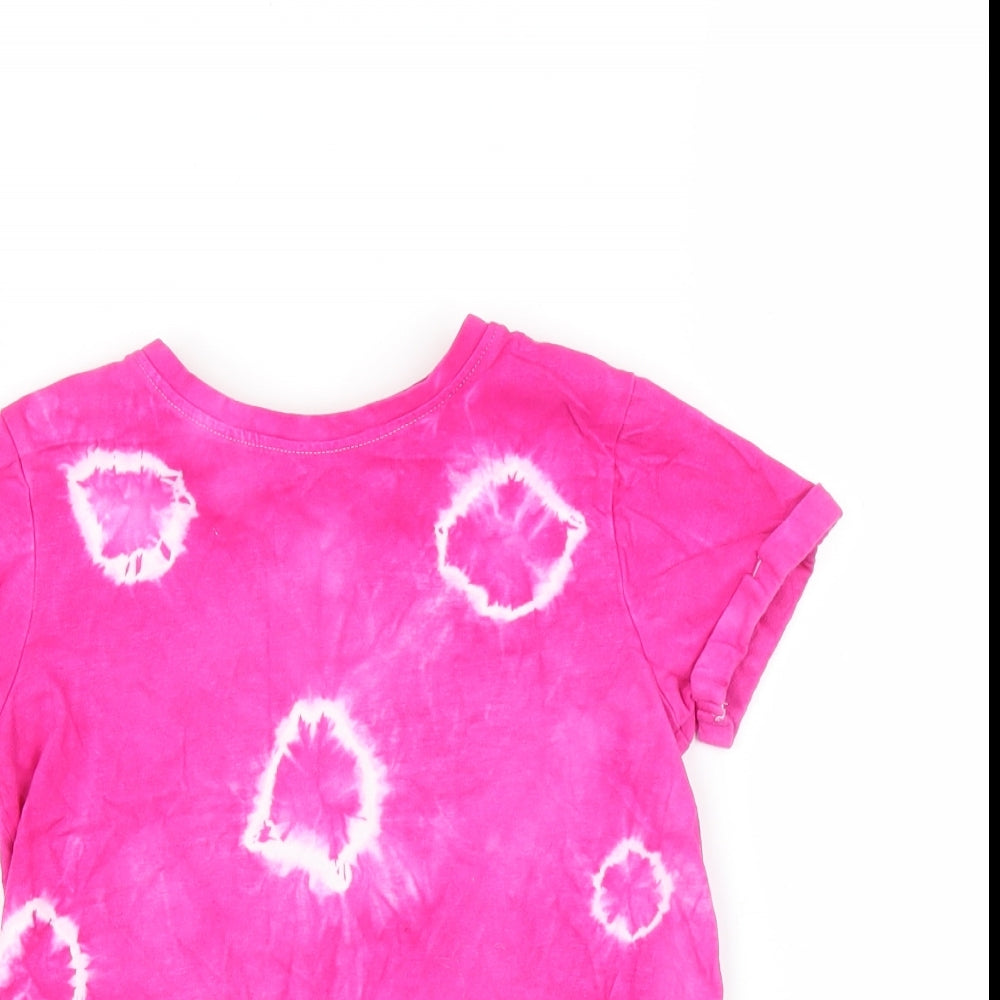 NEXT Girls Pink   Basic T-Shirt Size 8-9 Years  - Tie-dye