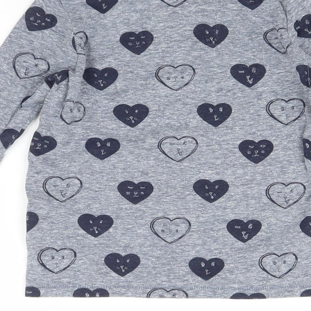 NEXT Girls Grey   Basic T-Shirt Size 3 Years  - Heart print