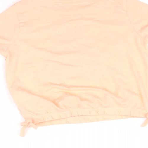 H+T Girls Orange   Basic T-Shirt Size 3 Years  - Pineapple