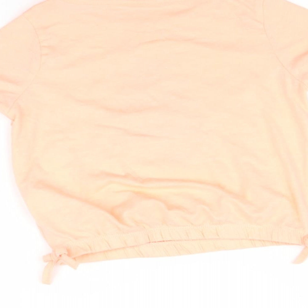 H+T Girls Orange   Basic T-Shirt Size 3 Years  - Pineapple