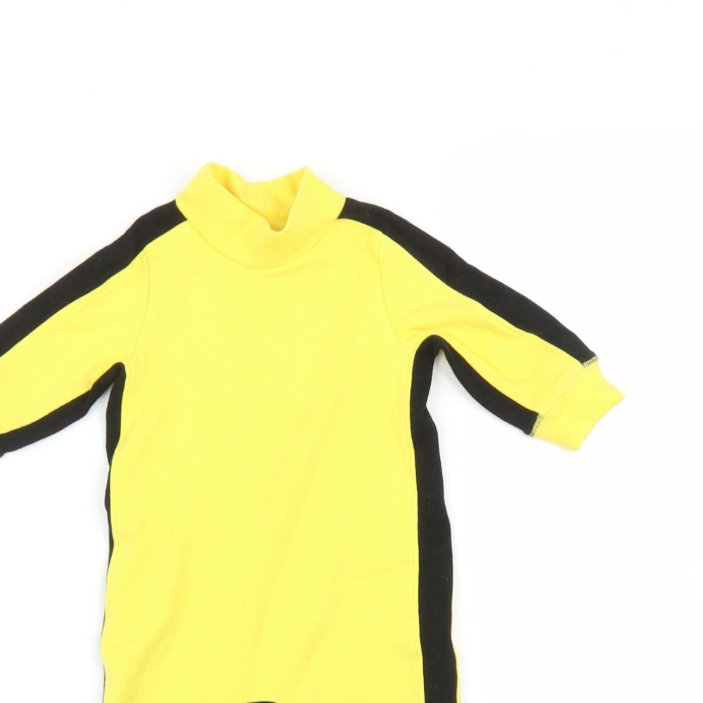 Mini zone Baby Yellow Striped  Romper One-Piece Size 6-9 Months