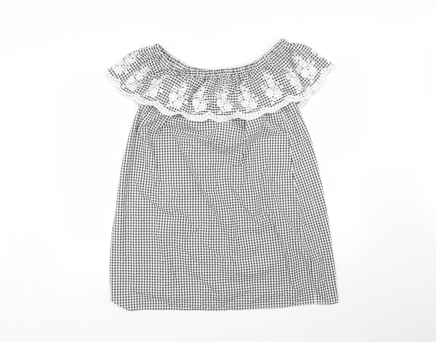 Dorothy Perkins Womens Black Check  A-Line  Size 10