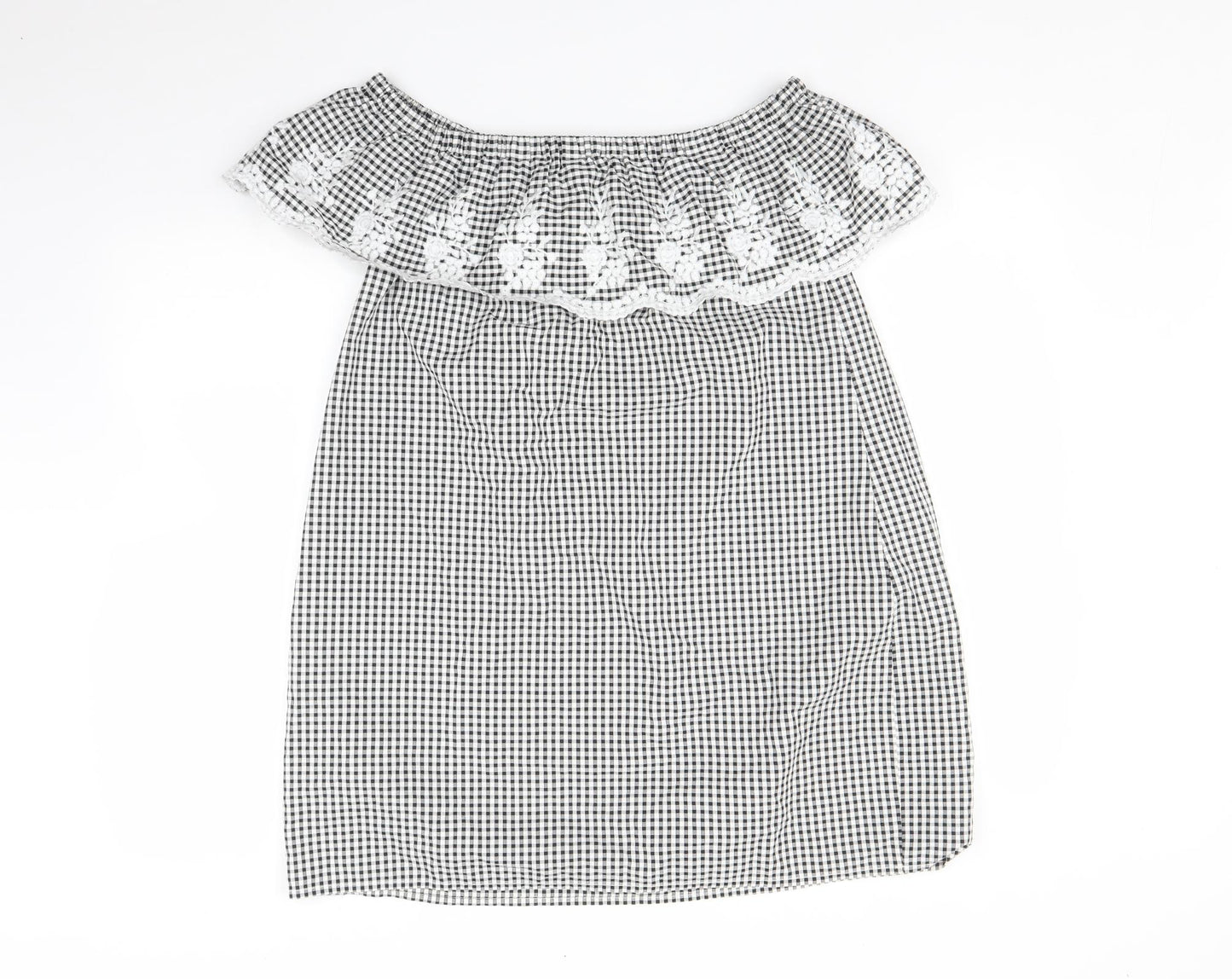 Dorothy Perkins Womens Black Check  A-Line  Size 10