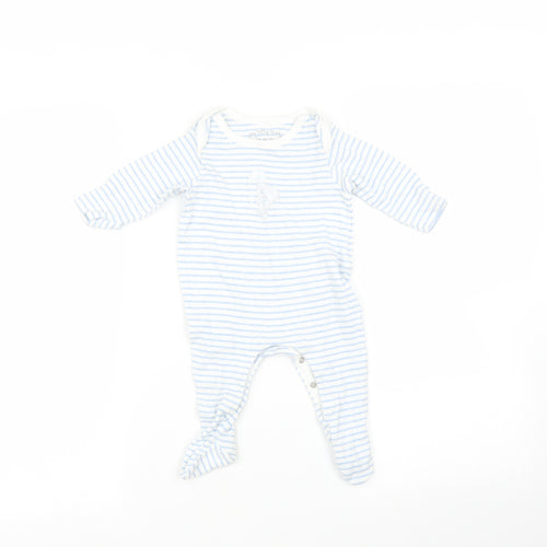 Marks and Spencer Baby Blue Striped  Babygrow One-Piece Size 0-3 Months  - tatty teddy