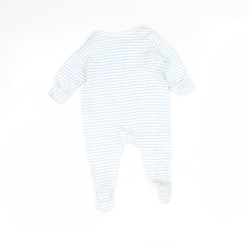 Marks and Spencer Baby Blue Striped  Babygrow One-Piece Size 0-3 Months  - tatty teddy