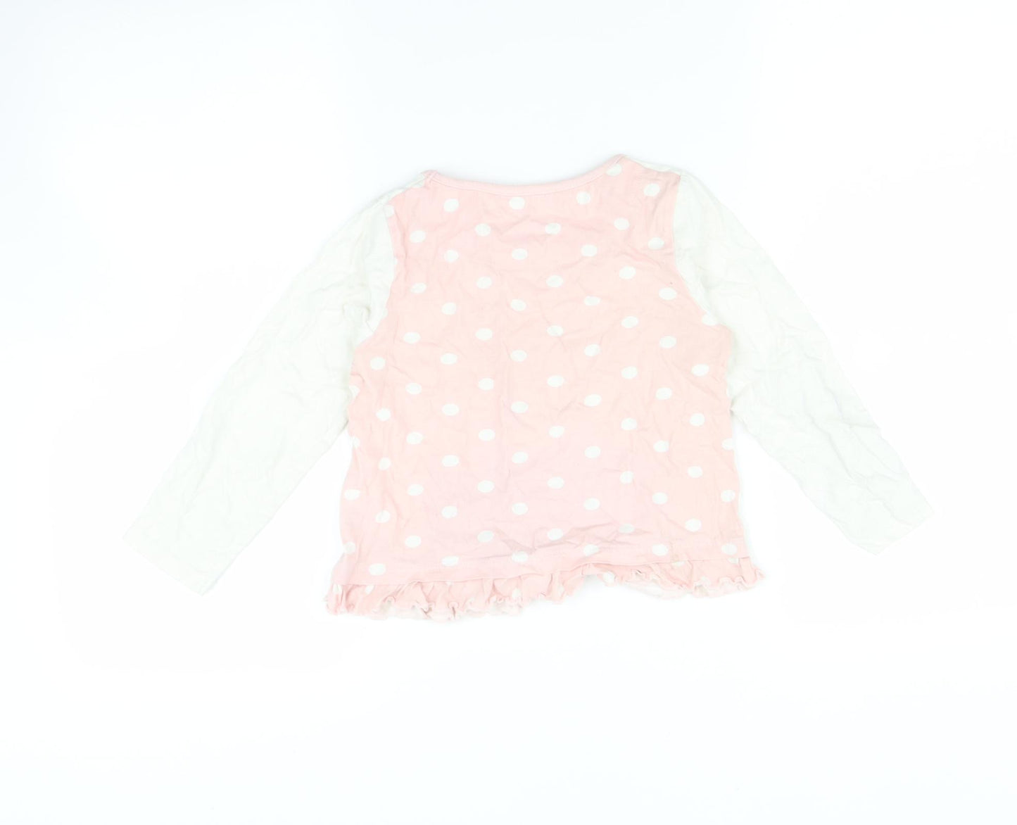 YD Girls Multicoloured Polka Dot  Basic T-Shirt Size 5-6 Years  - Cat print