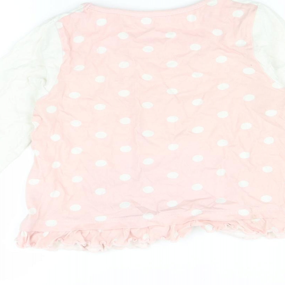 YD Girls Multicoloured Polka Dot  Basic T-Shirt Size 5-6 Years  - Cat print