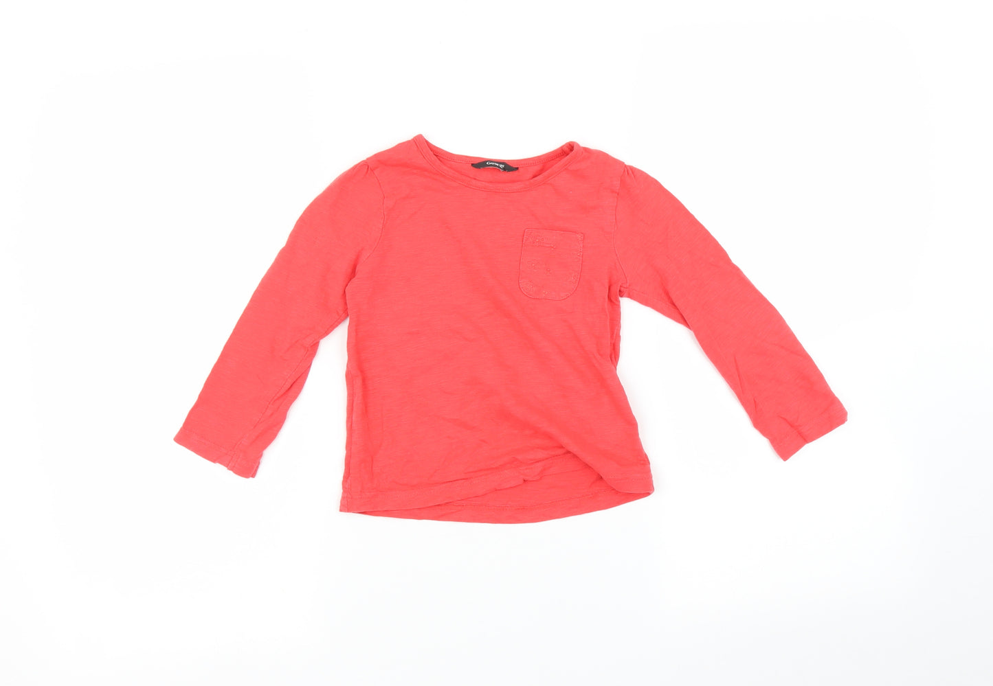 George Girls Red   Basic T-Shirt Size 3-4 Years