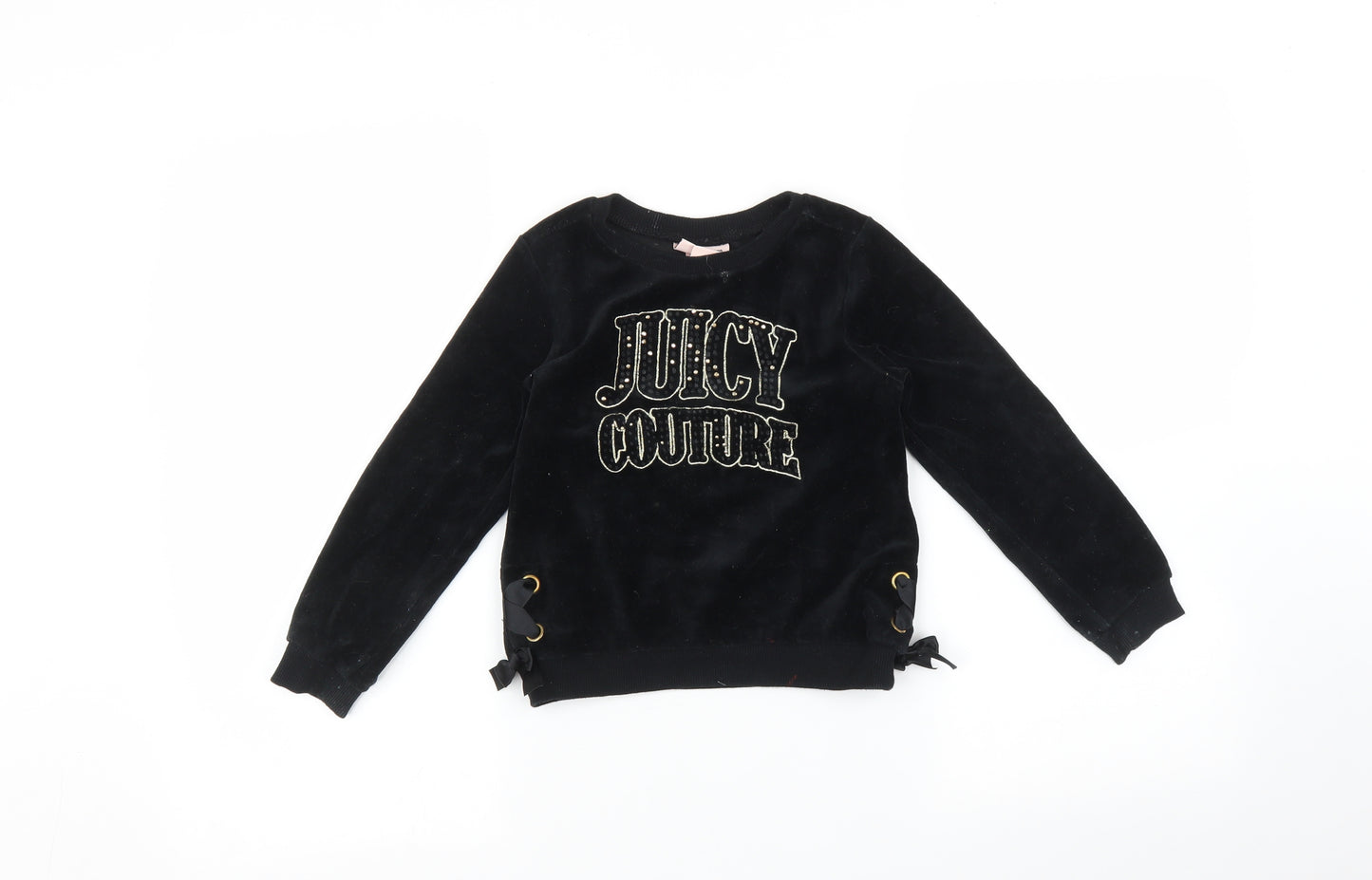 Juicy Couture Girls Black   Pullover Jumper Size 6 Years