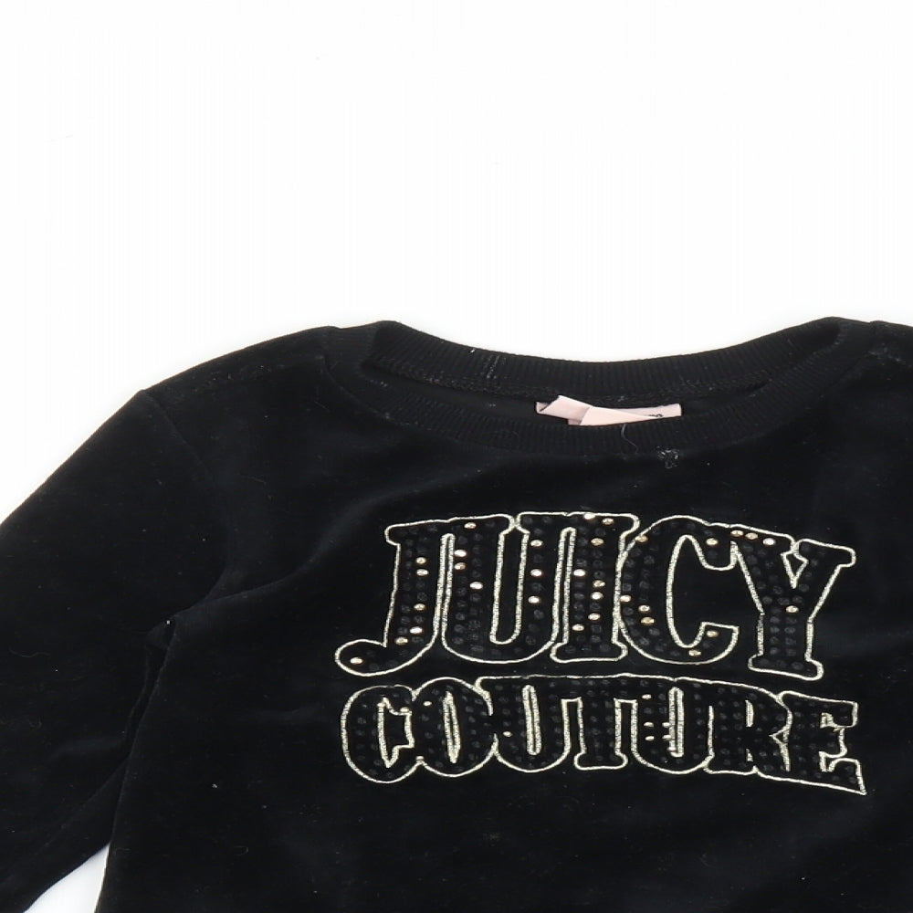 Juicy Couture Girls Black   Pullover Jumper Size 6 Years