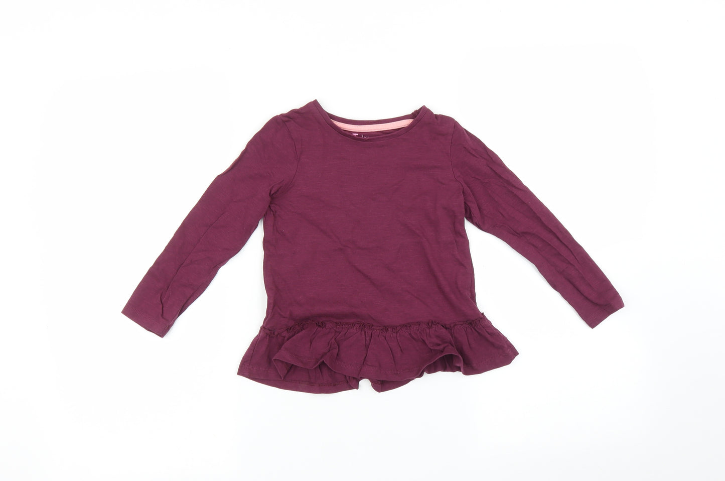 TU Girls Purple   Basic T-Shirt Size 3-4 Years