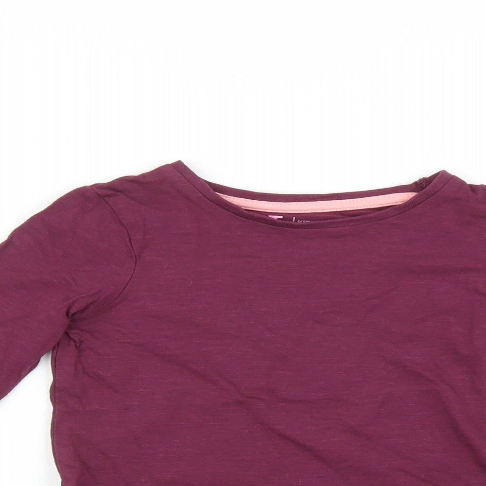 TU Girls Purple   Basic T-Shirt Size 3-4 Years