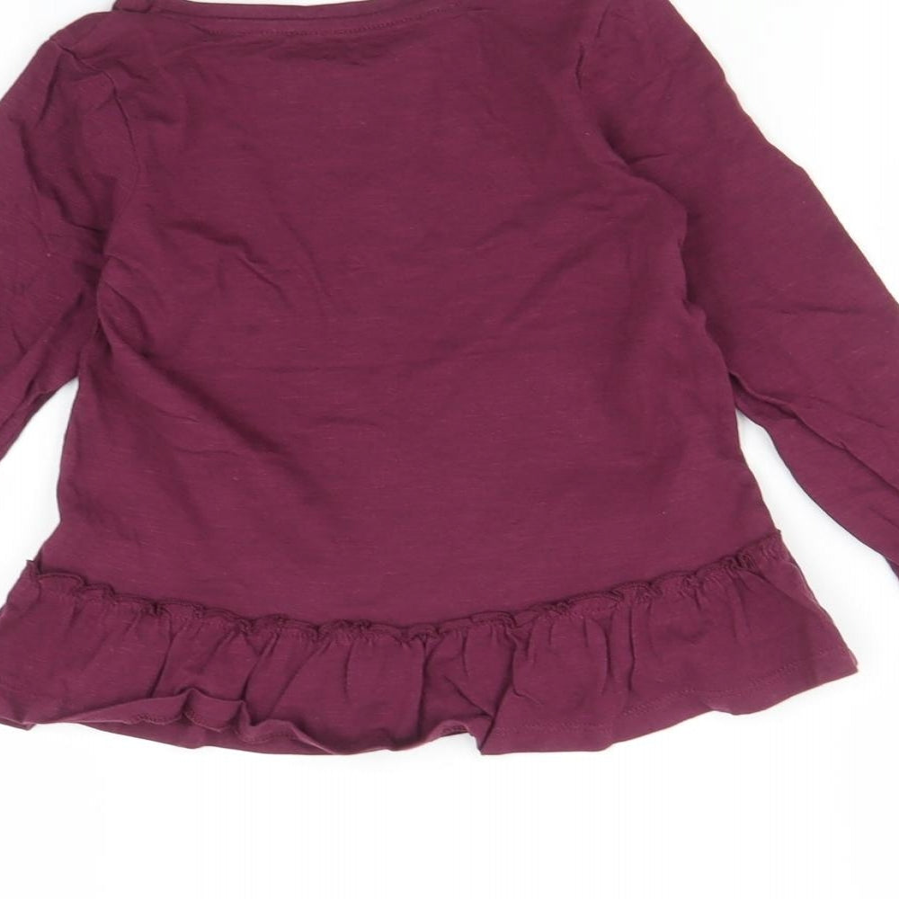TU Girls Purple   Basic T-Shirt Size 3-4 Years