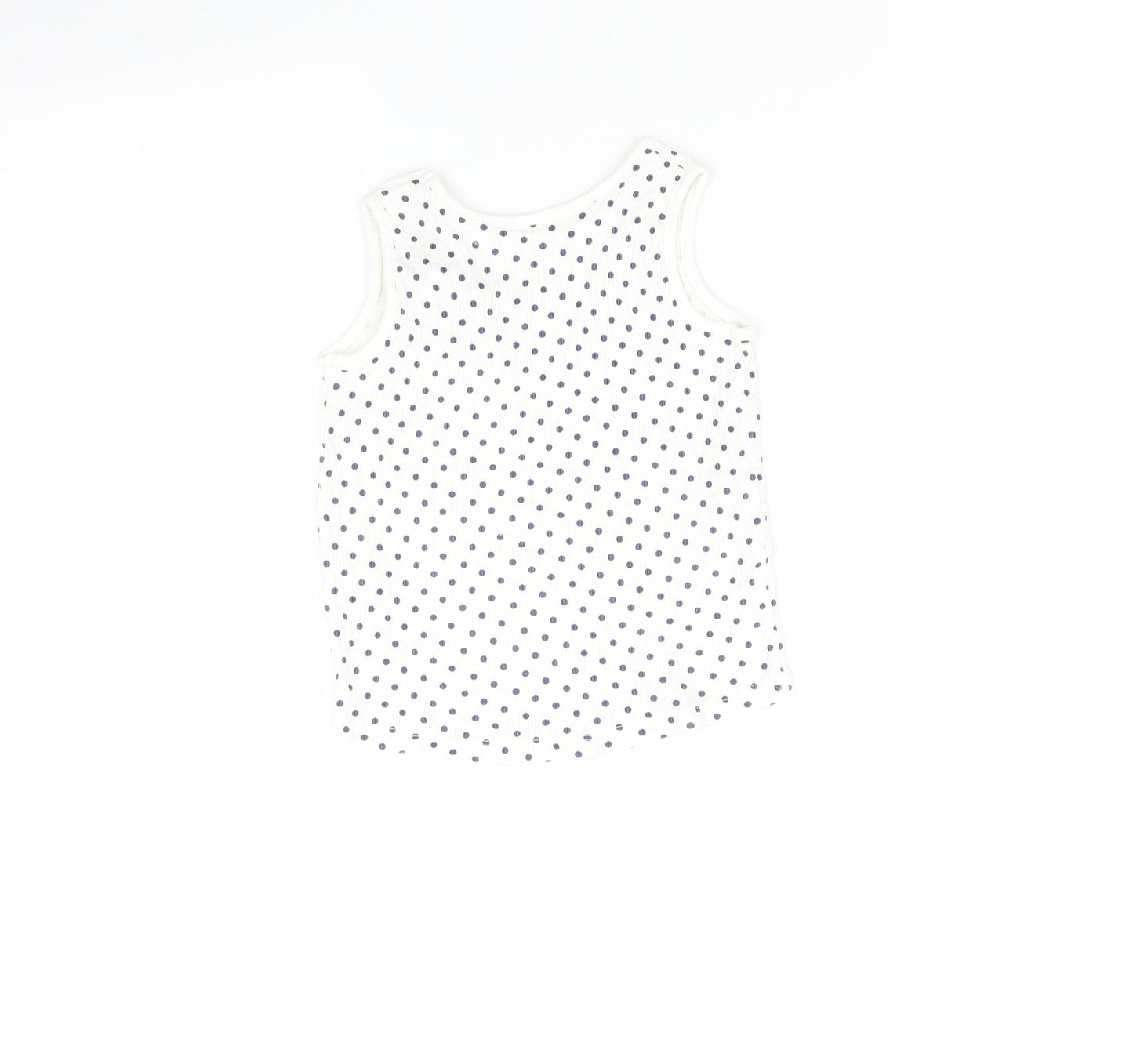 Matalan Girls White Spotted  Basic T-Shirt Size 3-4 Years