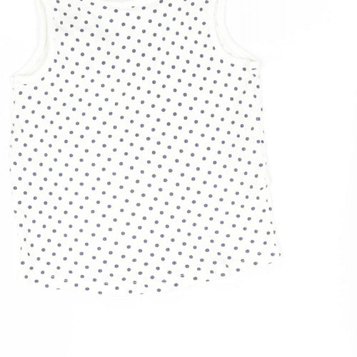 Matalan Girls White Spotted  Basic T-Shirt Size 3-4 Years