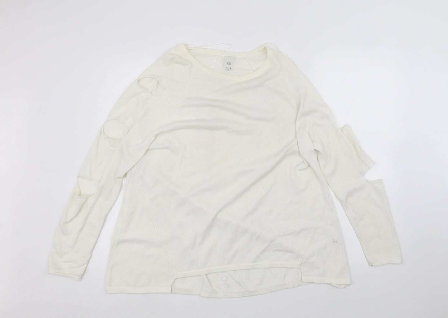 River Island Womens White   Pullover Jumper Size 14