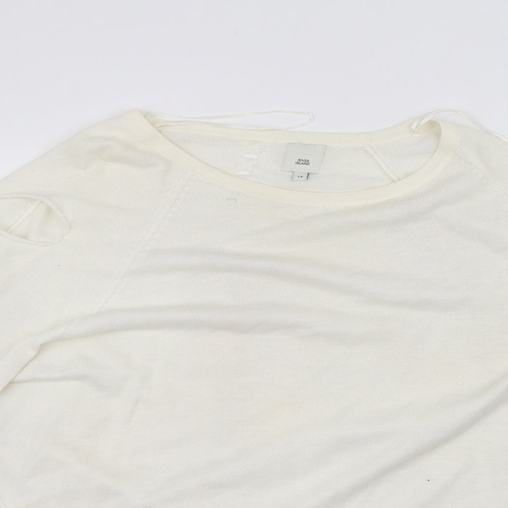 River Island Womens White   Pullover Jumper Size 14