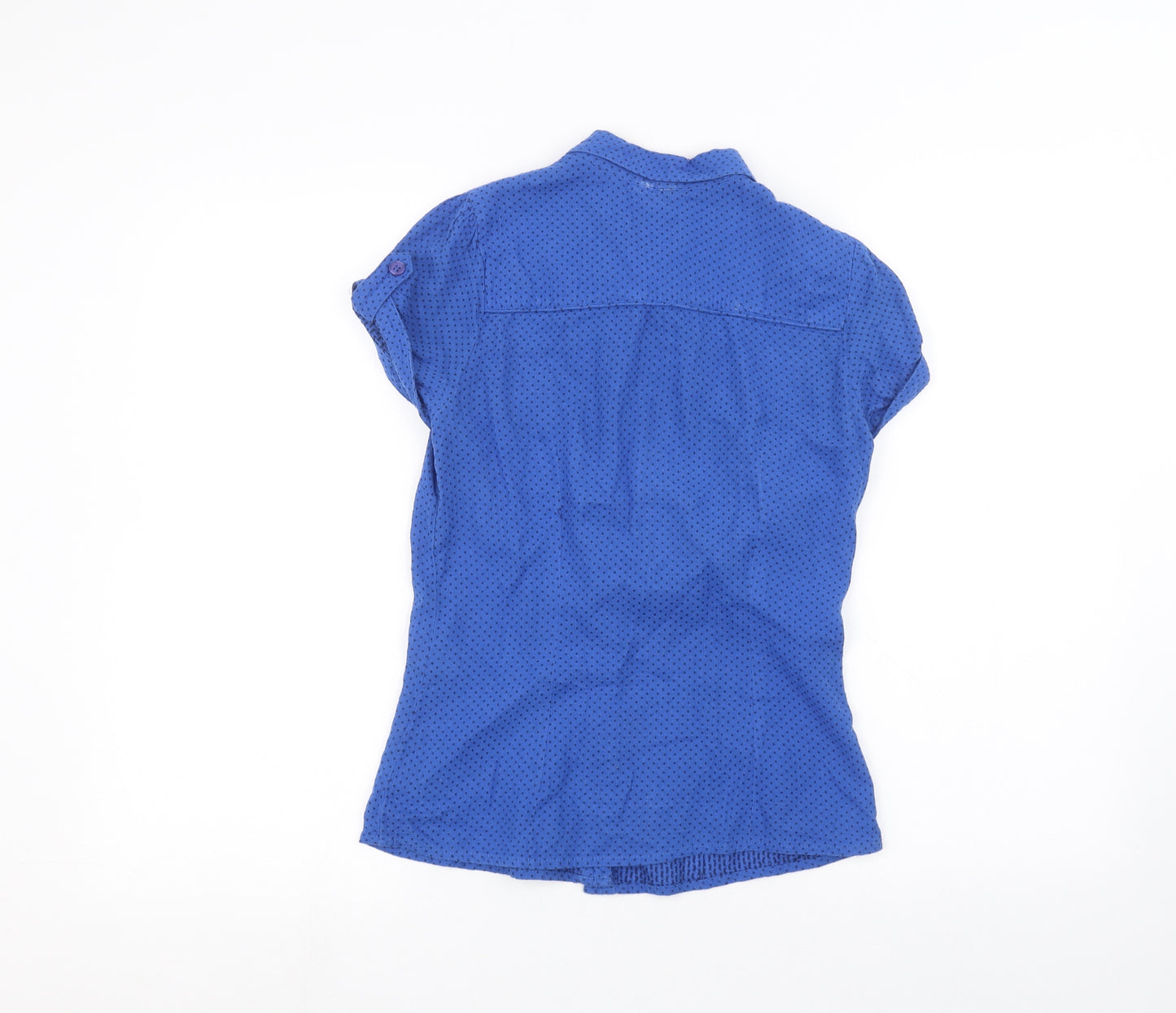 H&M Womens Blue Polka Dot  Basic Button-Up Size 6