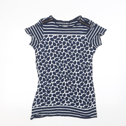 NEXT Womens Blue Striped  Basic T-Shirt Size 14