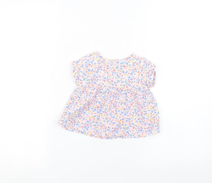 TEX Baby White Floral Basic T-Shirt Size 9-12 Months