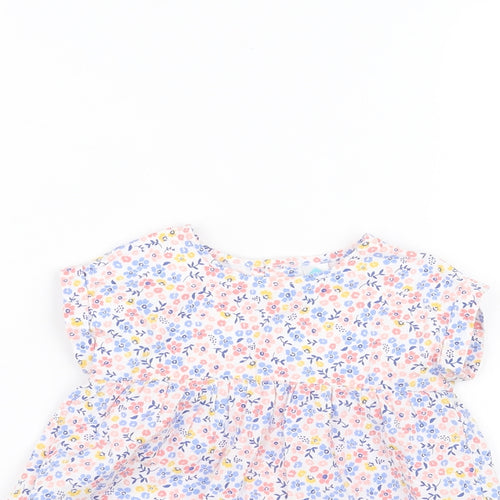 TEX Baby White Floral  Basic T-Shirt Size 9-12 Months