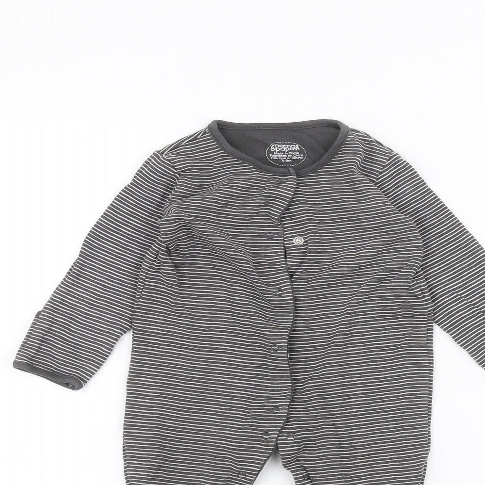 mamas & papas Baby Black Striped  Coverall One-Piece Size 6-9 Months