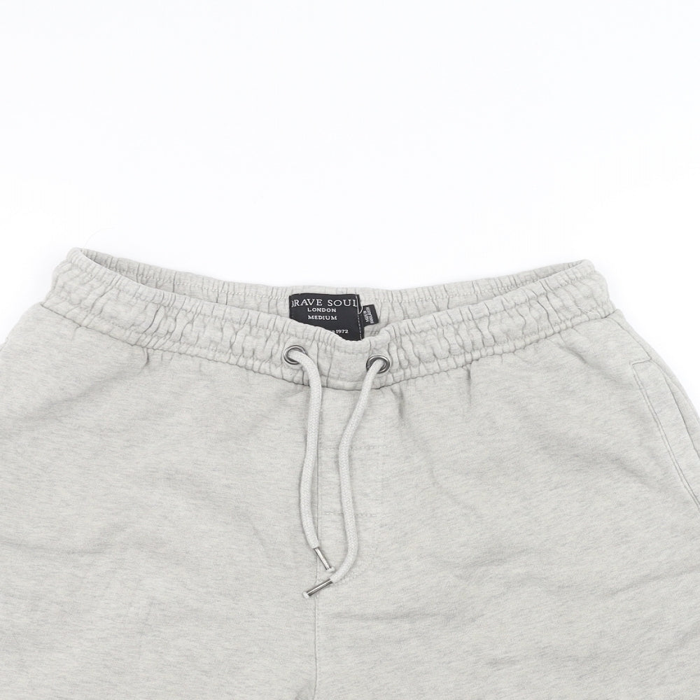 Brave Soul Mens Grey   Sweat Shorts Size M