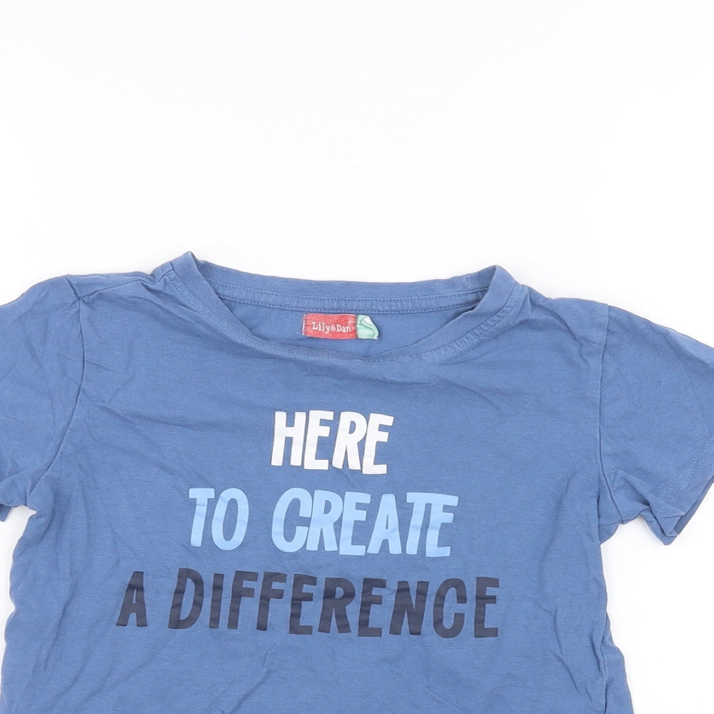 lily & dan Boys Blue   Basic T-Shirt Size 7 Years