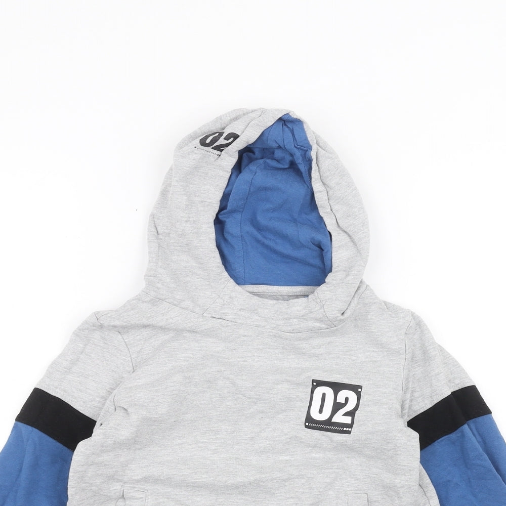 lily & dan Boys Grey   Pullover Hoodie Size 8-9 Years
