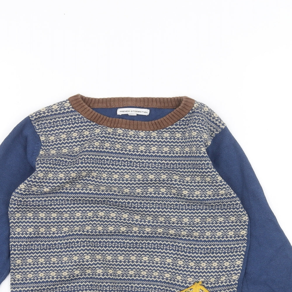 French Connection Boys Blue   Pullover Jumper Size 6-7 Years