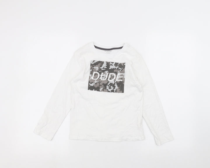 Primark Boys White Basic T-Shirt Size 6-7 Years