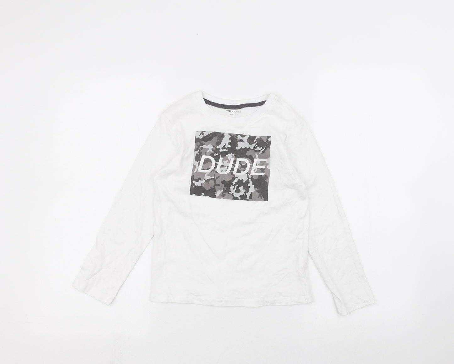 Primark Boys White   Basic T-Shirt Size 6-7 Years
