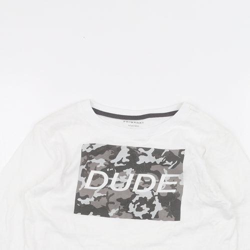 Primark Boys White   Basic T-Shirt Size 6-7 Years