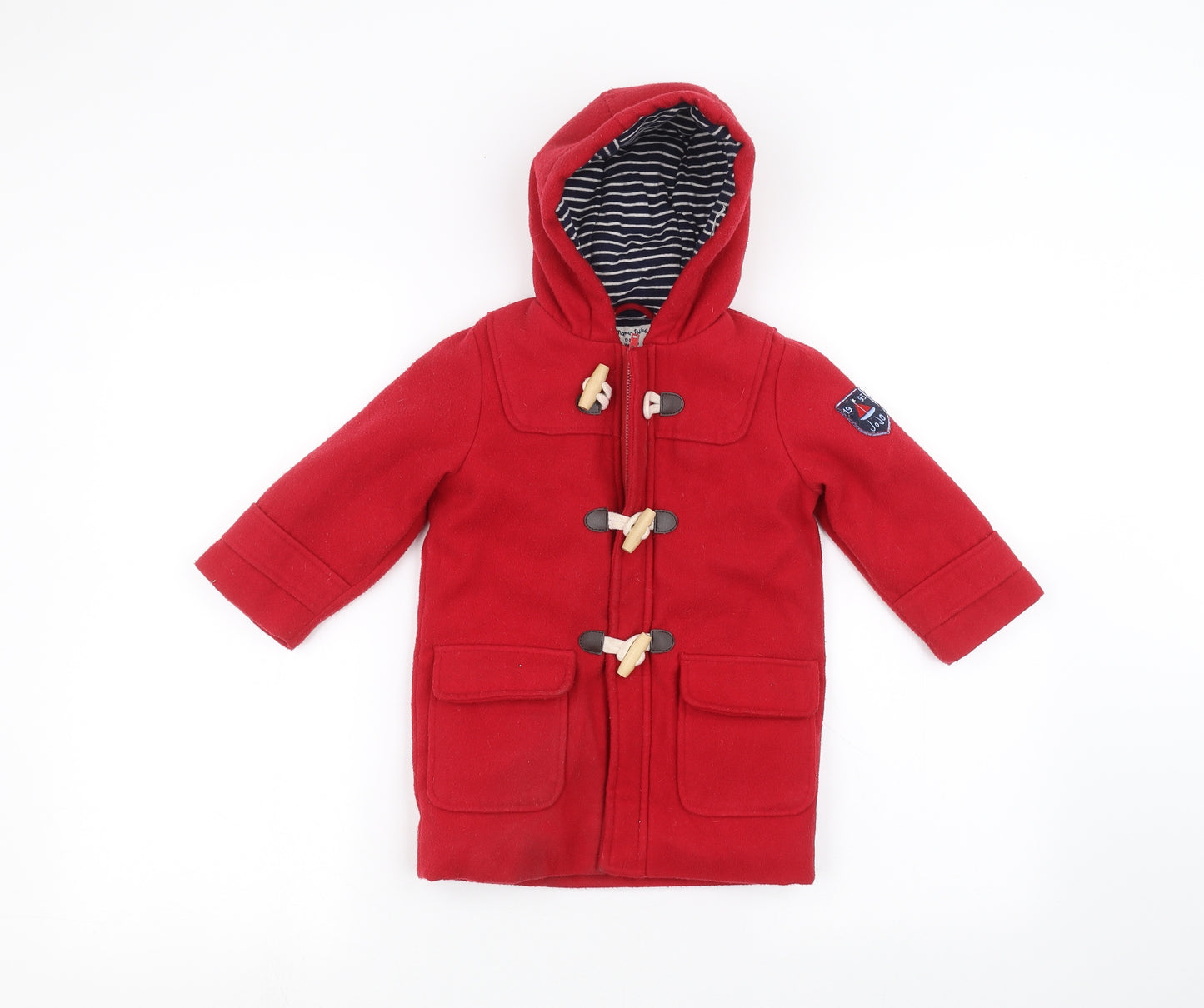 JoJo Maman Bébé Baby Red   Overcoat Coat Size 12-18 Months