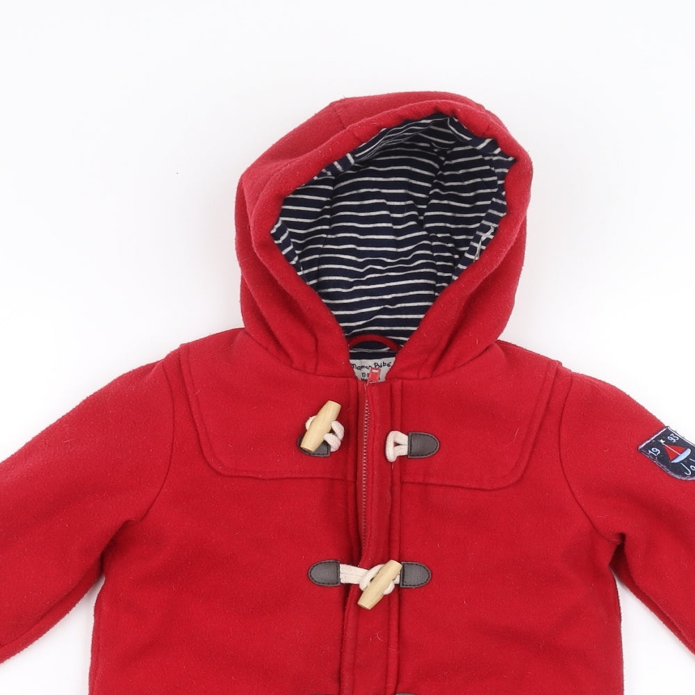 JoJo Maman Bébé Baby Red   Overcoat Coat Size 12-18 Months