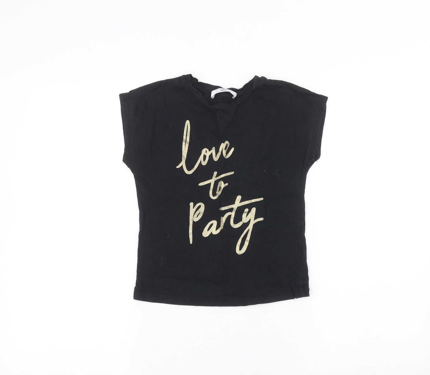 Marks and Spencer Girls Black   Basic T-Shirt Size 7-8 Years