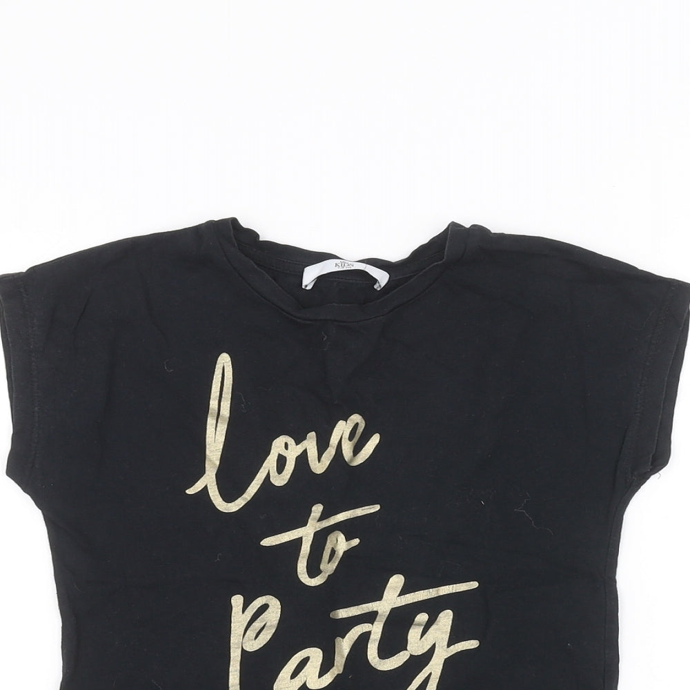 Marks and Spencer Girls Black   Basic T-Shirt Size 7-8 Years