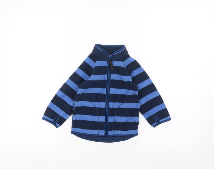 Preworn Baby Blue Striped Jacket Size 6-9 Months