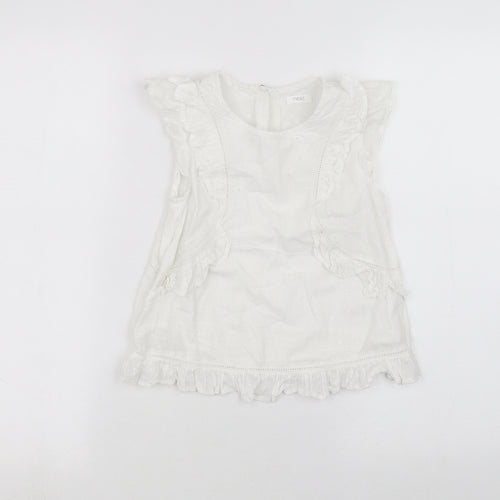 NEXT Girls White   Basic T-Shirt Size 7 Years
