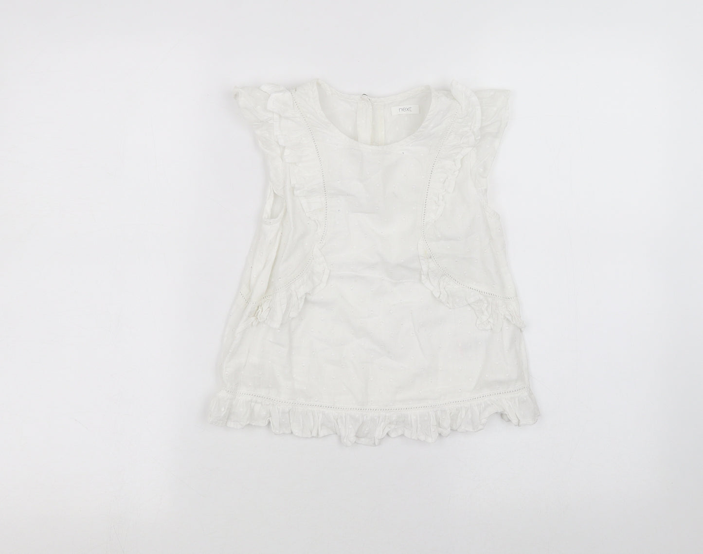 NEXT Girls White   Basic T-Shirt Size 7 Years