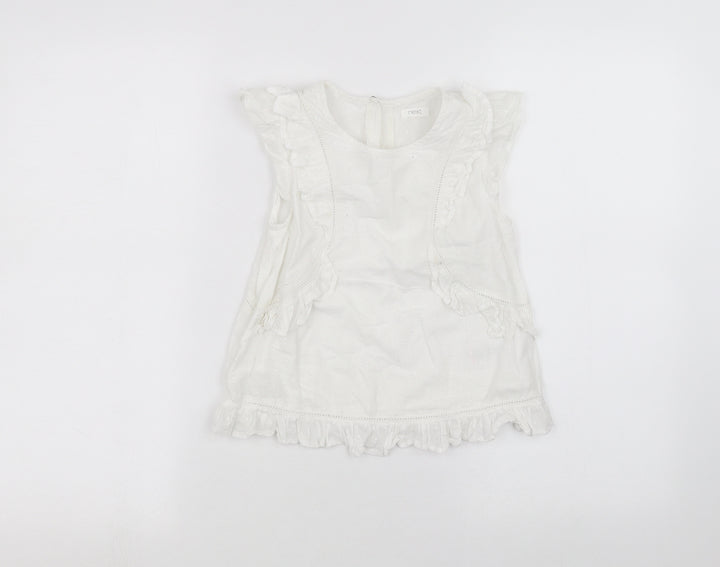 NEXT Girls White Basic T-Shirt Size 7 Years