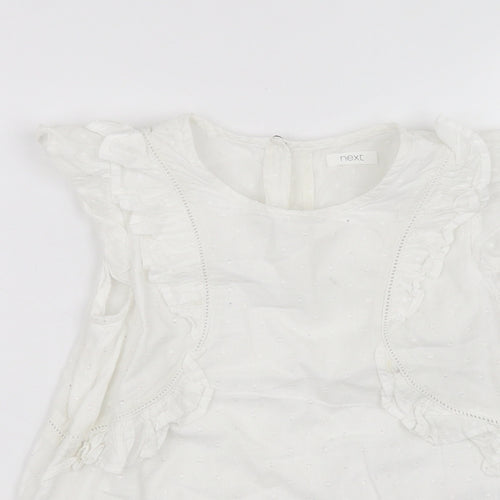 NEXT Girls White   Basic T-Shirt Size 7 Years